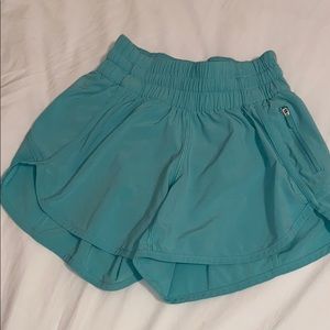 Mint green lululemon shorts